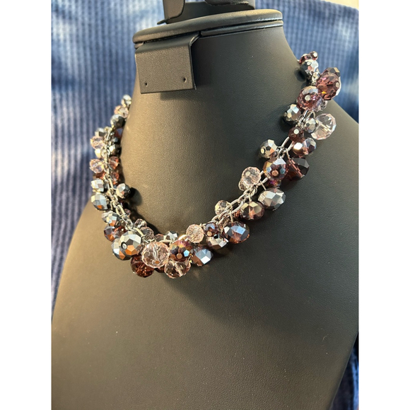 Unbranded Jewelry - Womens Unbranded Necklace with gorgeous grape and clear and AB crystals